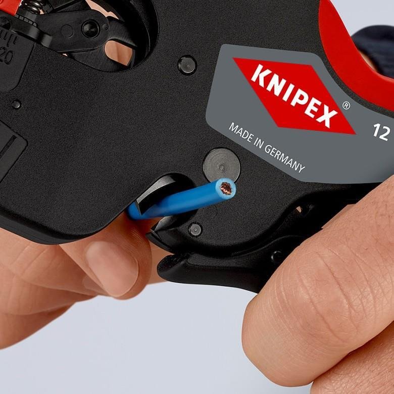 Клещи заголващи автоматични NexStrip, синьо-червена ръкохватка 190мм, Knipex - K1272190