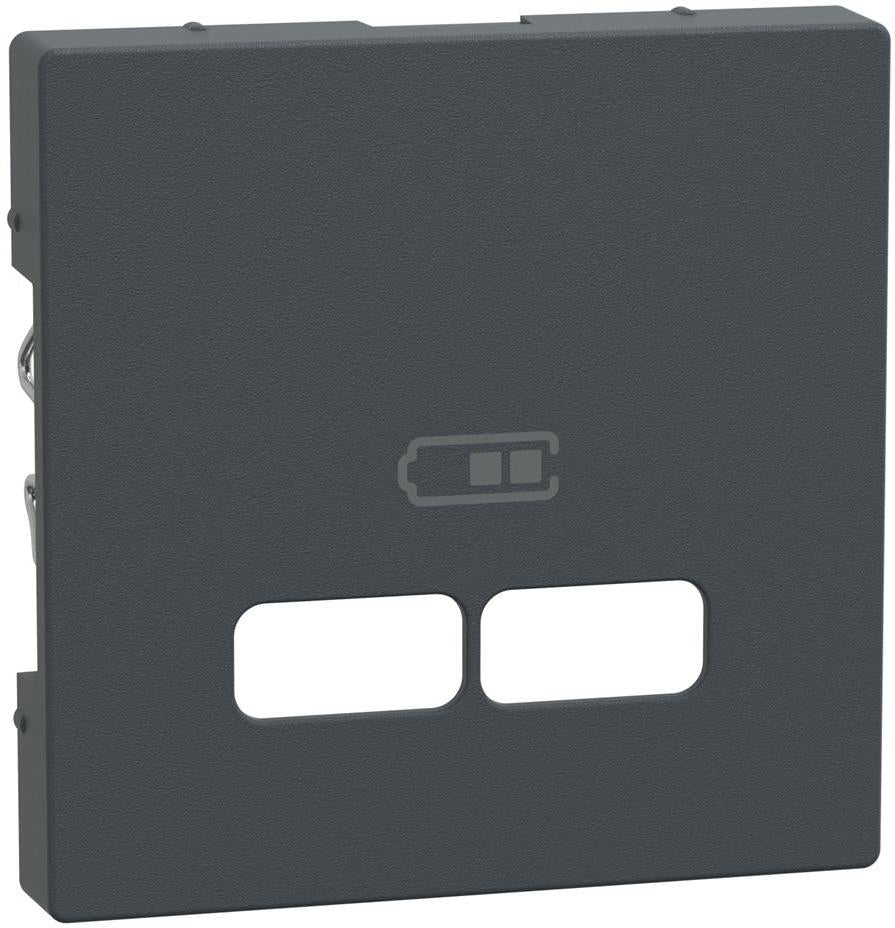 Лицев панел за 2xUSB контакт цвят Антрацит System M Merten SE, SCHNEIDER ELECTRIC, MEG4367-0414