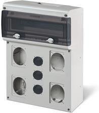 Табло за индустриални контакти и DIN модули IP66, UV, PG вход, серия BLOCK (14 DIN и 4х16A или 32A и 3хШуко) Scame-632.5520-000