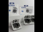 Контакт шуко IP54, цвят стомана, Ø60mm, Commel, COMMEL, C043-801 в опаковка