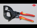 Cable shears up to 380 mm2, VDE 1000V yellow-red handle 280 mm, with opening spring, Knipex - K9536280