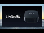 Датчик за влага, температура и CO2, черен, LifeQuality Ajax, AJAX, 42983.135.BL1 на фона на облаци.
