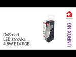 Лампа LED 4.8W RGBW E14 C37 470lm 180° димируема 20000h Wi-Fi GoSmart EMOS - опаковка и unboxing.