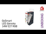 Лампа LED 14W RGBW E27 A65 1400lm 200° димируема 20000h Wi-Fi GoSmart EMOS - опаковка и разопаковане
