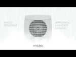Вентилатор UC-12 HYGRO ф120мм, цвят Бял, 205м3/ч, 14W, 45dB комплект с клапа CATA - C01300200 с автоматичен сензор за влажност.