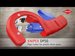 Rohrschneidwerkzeug DP50, Ø32-50mm, roter Griff 202mm, Knipex - K902301BK
