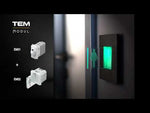 Светлинен индикатор с 3D табелка "Мъже" 2 мод. Modul TEM, EM52RG90, показващ зелен сигнал за заетост.