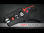 Selbsteinstellende Abisolierzange PreciStrip, schwarz phosphatiert, Leiter Ø0.08-16 mm, schwarz-roter Griff 195 mm, Knipex - K1252195