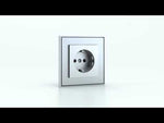 Лицев панел за контакт шуко 55x55 Fenix Black Ingo EKINEX, EK-PSC-DE-FNI на бял фон