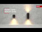 Фасадно осветително тяло 1x GU10 88x67x80mm IP44 OCULUS EMOS, ZGF010P в градинска среда с ефектно осветление.