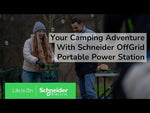 Соларен панел OffGrid 100W IP65 SE, SCHNEIDER ELECTRIC, PSP100 в употреба по време на къмпинг.