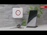 Безжичен звънец бял 220V в комплект с бутон 150 метра IP44, 55 мелодии Wi-Fi GoSmart EMOS с телефон и ключове.