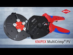 Клещи за кримпване на кабелни накрайници 0.25-10мм2 MC4 MultiCrimp, 3 челюсти, синьо-червена ръкохватка 250мм, с пружина, Knipex, KNIPEX, K973303