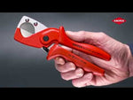 Pipe cutting shears, chrome-plated, Ø12-25mm, blue and red handle 185mm, Knipex - K9025185