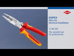 Клещи инсталаторски, синьо-червена ръкохватка 200мм, с фиксатор, Knipex - K1392200