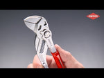 Adjustable pliers, chrome-plated, red handle 180 mm, Knipex - K8603180