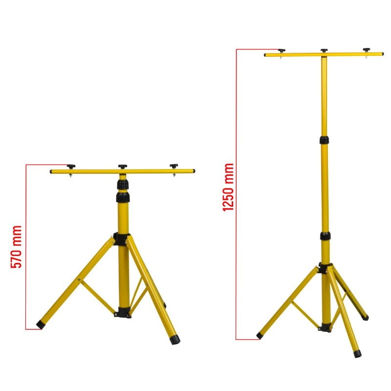 Lampe de travail 2x30W 2x3200lm 6500K avec support trépied IP44 220V avec câble H05RN-F 3x1mm2 2,5 mètres Commel - C308-533