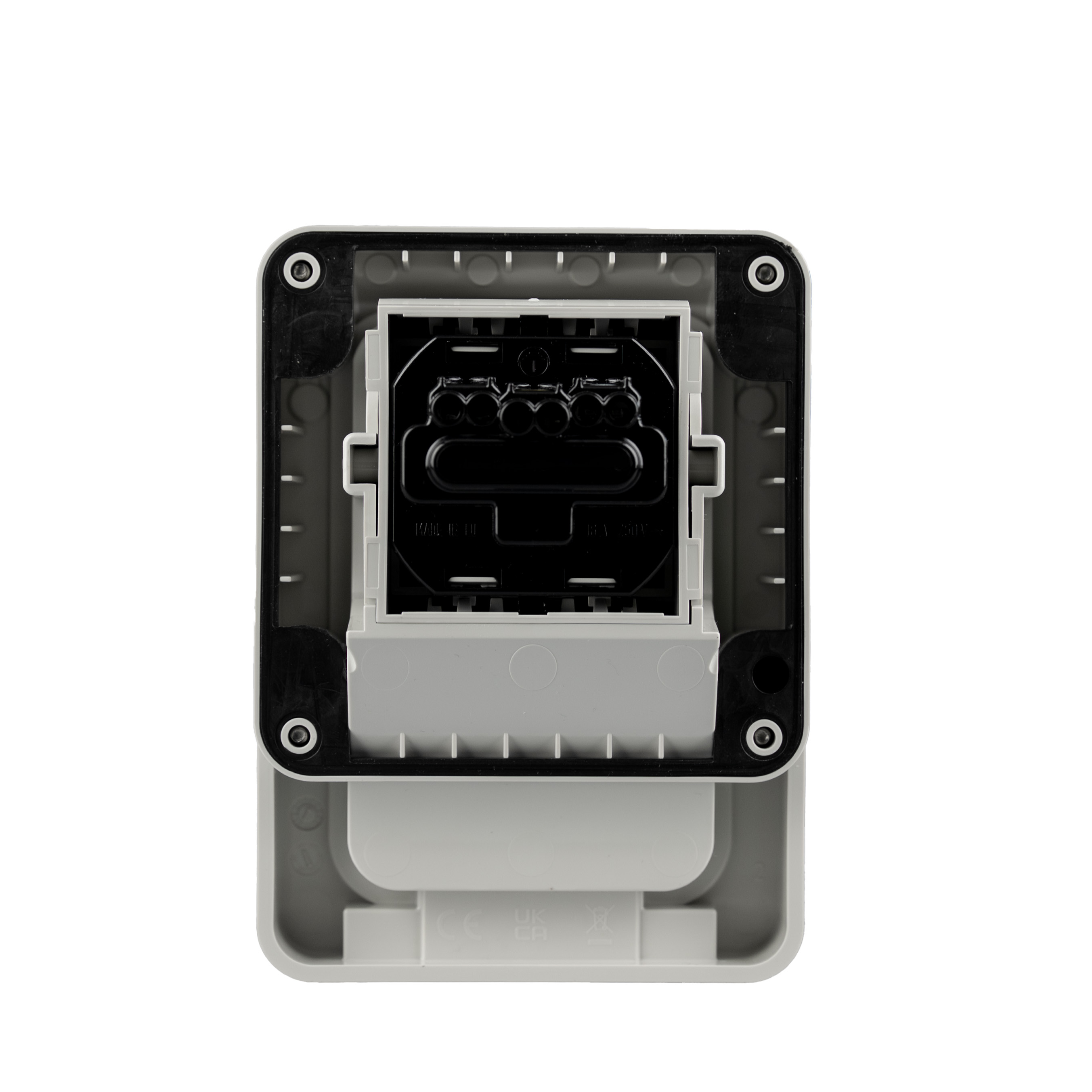 Enchufe schuko 16A para montaje superficial IP66 con consumidor conectado, para carga de VEHÍCULO ELÉCTRICO, serie Protecta, Scame, SCAME, 137.6507A