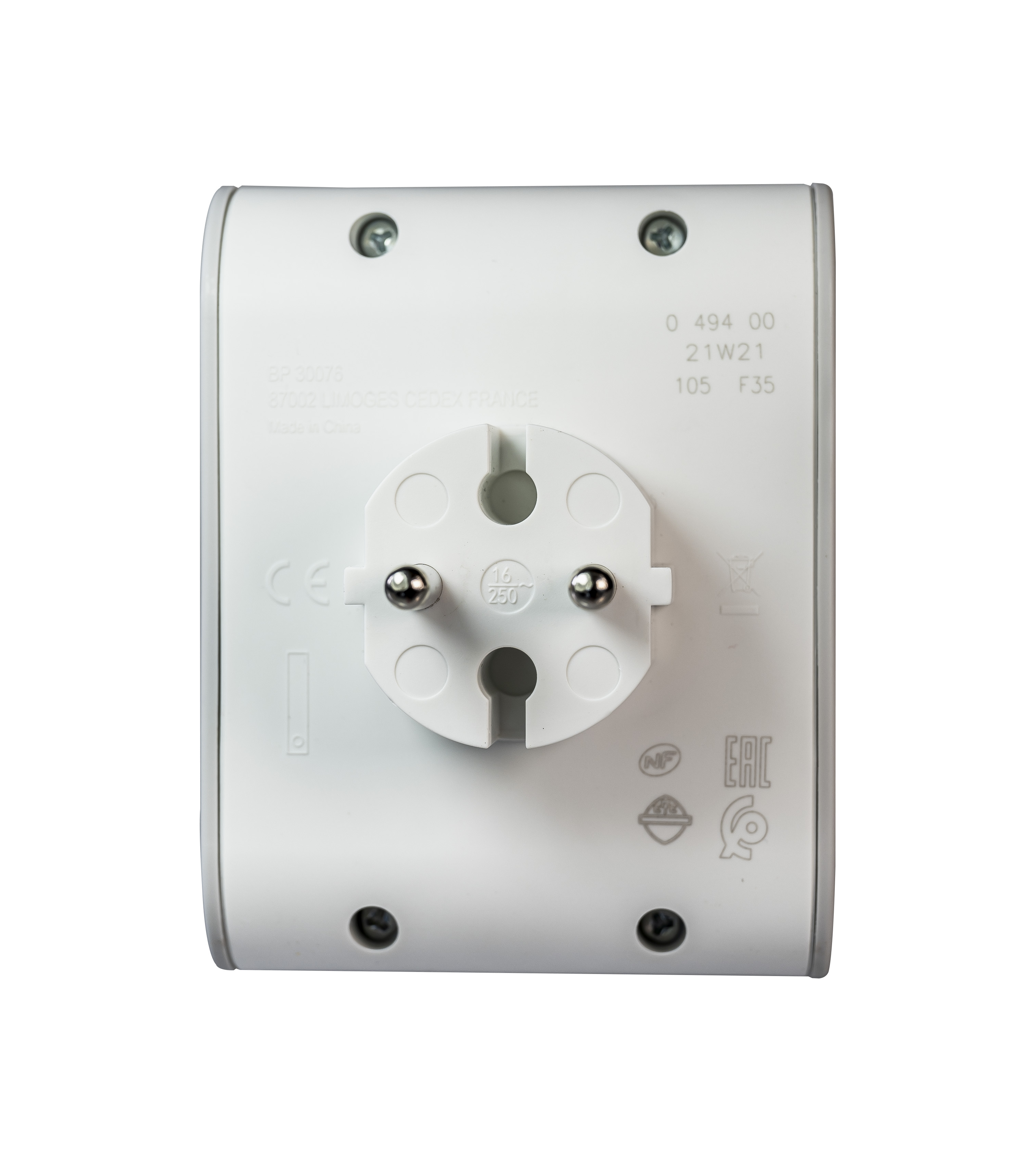 Adapter für Steckdose 6A flach 4x2P weiß Legrand - 49400